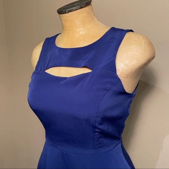 Forever 21 Fit?and Flare Dress with Cutout Size Small Blue - Picture 3 of 7